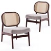 Sapphtopaz Modern Accent Chair with Rattan Back Upholstered Comfy Reading Chair with Wooden Frame Accent Chairs for Living Room, Bedroom - 2 of 4