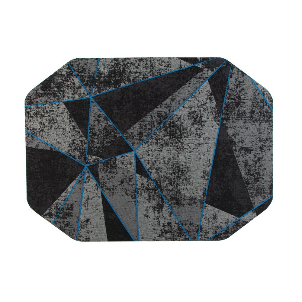 Photos - Doormat Anji Mountain 36"x48" Cracked Ice Gaming Rug'D Chair Floor Mat Blue