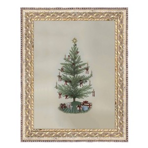 Petal Lane 8"x10" Vintage Tree with Bows Fancy Gold Wall Art - 1 of 4