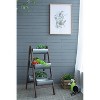 Gulches 14.2"*7.5"*70.9"Farmhouse Foldable Reed Galvanized and Wood Ladder Planter - 2 of 4
