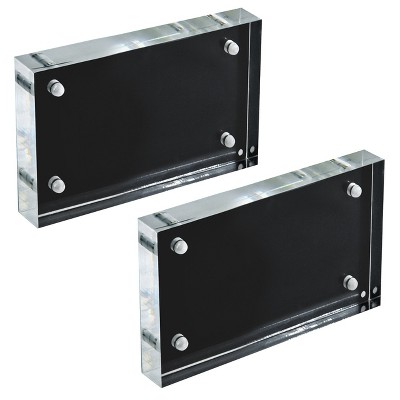 Black Acrylic Magnetic Tabletop Frame with Polished Metal Backing