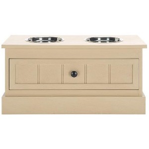 Boomer Double Pet Feeder W/ Drawer - Removable Stainless Steel Bowls - Cat/Dog - PET5701 - Safavieh Pets - 1 of 4