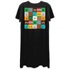 Minecraft Character Face Pixel Art Crew Neck Short Sleeve Women's Black T-shirt Dress - 3 of 4