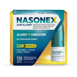 Nasonex 24HR Non Drowsy Mometasone Furoate Allergy Medicine Nasal Spray - 120 Sprays - 1 of 4