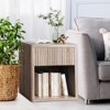 Night Stand Set of 2 with Fluted Drawer Storage End Table, Mid Century Wood Night Stands - 4 of 4