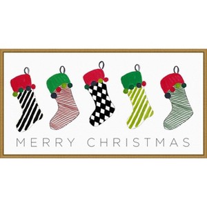 Amanti Art Christmas Stockings by Patricia Pinto Canvas Wall Art Print Framed 27-in. x 14-in. - 1 of 4