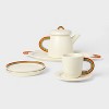 Pride Spill the Tea Rainbow Ceramic Stoneware Oval Serving Tray Cream - 3 of 3