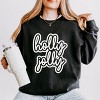 Holly Jolly Outline Puff  - Women's Lightweight Garment Dyed Sweatshirt - 2 of 4
