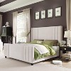 AMERLIFE Velvet Upholstered Platform Bed with Vertical Channel Tufted Headboard/Wingback - 2 of 4