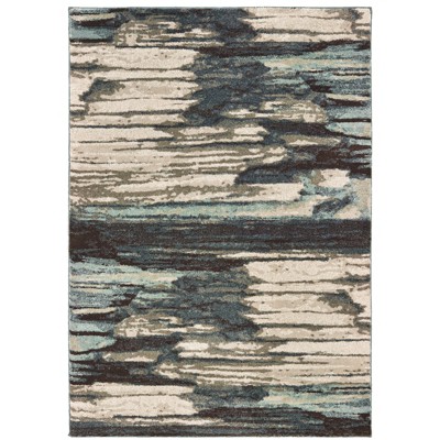 Oriental Weavers Carson 9675A Blue/ Brown Indoor Area Rug - 6'7" x 9'2"