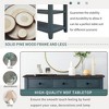 Farmhouse Console Table with 3 Drawers,2 Open Shelves,3 Tier Solid Wood Console Table for Entryway Hallway,Living Room - 3 of 4