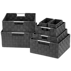 Sorbus Set of 4 Foldable Drawer Dividers Black Storage Boxes & Organizer 