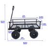 FURNIinspire Wheelbarrows And Lawn Carts Outdoor Steel Frame Wagon Cart Garden Cart, Ideal For Firewood And Yard Debris, Black, 40“*19"*40" - 3 of 4