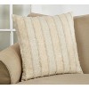 Saro Lifestyle Fringe Stripe Throw Down Filled Pillow, 22", Off-White - 3 of 3