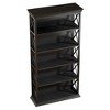 Resenkos Bookshelf, Bookcase Standing Shelf Unts,6-Tier Bookshelf, 70.87" Etagere Metal and Wood Bookcase for Home Office,Black - 4 of 4