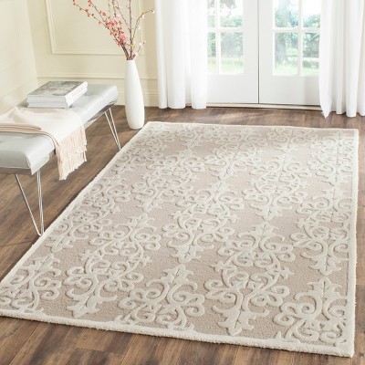 Safavieh Bella Sand/Ivory Hand-Tufted Wool and Viscose 4' x 6' Area Rug