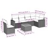 vidaXL 7 Piece Patio Sofa Set with Cushions Black and Cream Poly Rattan - 3x Middle + Table + Corner - 3 of 4