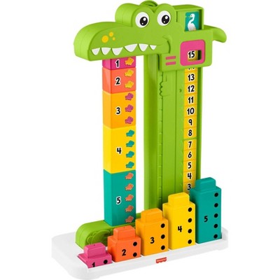 Fisher-Price Adding Alligator Educational Toy with 10 Stacking Blocks for Preschool Kids