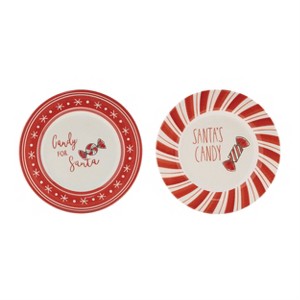 Assorted Santa Candy and Cookie Ceramic Plates, 8" Set of 4 by Melrose - 1 of 4