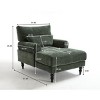 Modern Fabric Upholstered Chaise Lounge Chair,Accent Chair with Cushion and Wood Frame for Living Room,Indoor Lounge Sofa Chair-Koiai - 4 of 4