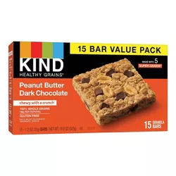 KIND Healthy Grains Bars Peanut Butter Dark Chocolate Chunk -18oz/15ct