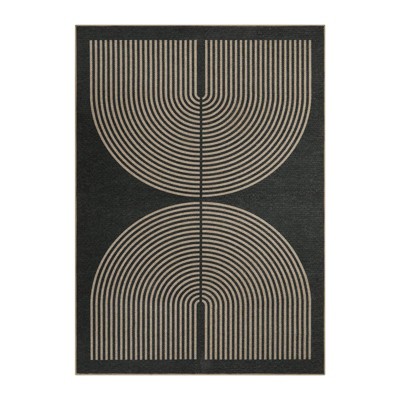 Lahome Modern Rainbow Jute Washable Outdoor Area Rug-Soft, Durable Carpet for Patio, Garden, or Balcony