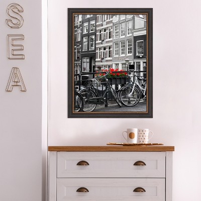 Ashton Black Wood Wall Picture Frame with Gold Beaded Edge