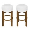 30" Wooden Bar Stools Set, Upholstered Barstool with Rubberwood Frame for Kitchen Island or Home Bars-3irtyhousy - 3 of 4