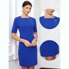 INSPIRE CHIC Women's Square Neck Short Sleeve Work Business Casual Sheath Mini Dresses - 2 of 4