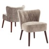 Upholstered Side Dining Room Chairs with Tufted Button,Accent Chair Comfy Living Room Chairs with Wood Legs for Dining Room,Bedroom,Makeup - 3 of 4