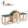 Skyzone 83" XL 2-Story Wooden Rabbit Hutch with Run, Ladder, Removable Tray & Lockable Doors for - 3 of 4