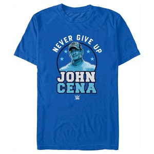 Men's WWE John Cena Never Give Up Blue Logo T-Shirt - 1 of 4