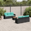 vidaXL 7 Piece Patio Sofa Set with Cushions - Black - 2 of 4