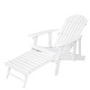CAVINAS Outdoor Modern Foldable Patio Adirondack Chairs,Extendable Patio Furniture Lounge Chair for Garden,Backyard,Balcony,White - 3 of 4