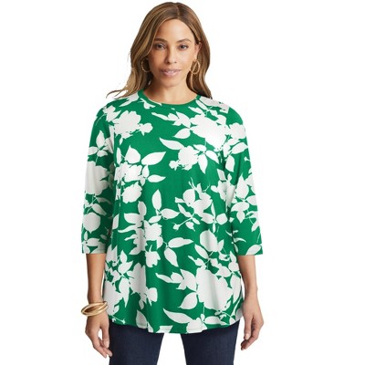 Jessica London Women's Plus Size Stretch Knit Swing Tunic