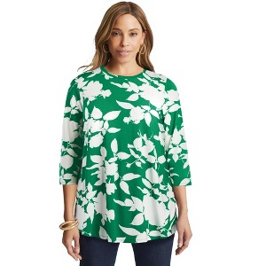 Jessica London Women's Plus Size Stretch Knit Swing Tunic - 1 of 4