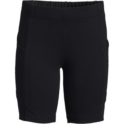 Lands' End Kids Plus Tough Cotton Bike Short with Pockets - Medium - Black