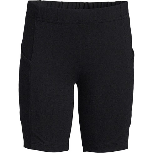 Lands' End Kids Plus Tough Cotton Bike Short with Pockets - Large - Black