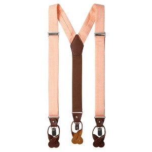 Jacob Alexander Men’s Polka Dot Y-Back Suspenders – Convertible Clips & Leather Ends - 1 of 3