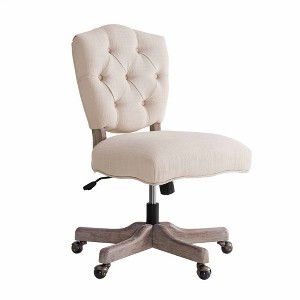 Kelsey White Office Chair Natural - Linon
