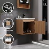 KTMBDW Floating Bathroom Vanity with Sink, Single Sink Wall Mounted Bathroom Vanity, White Ceramic Basin Top for Small Space - 4 of 4