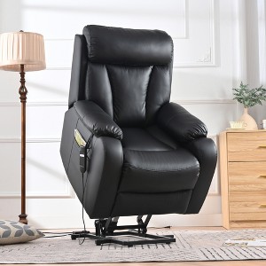Power Lift Recliner Chair with Remote Control, Side Pocket and Overstuffed Pillow - 1 of 4