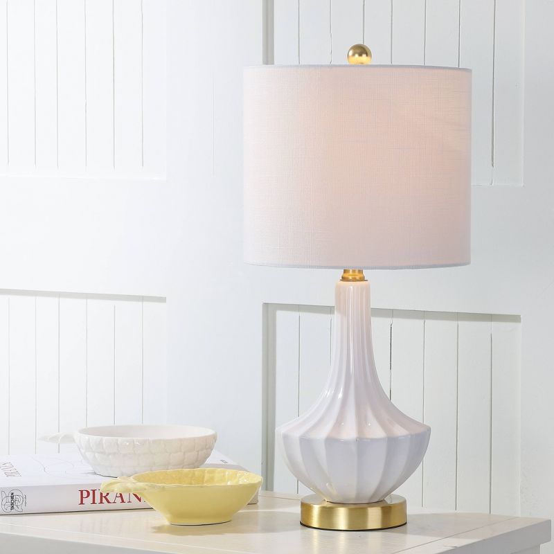 21.5&#34; Ceramic Parker Mini Table Lamp (Includes LED Light Bulb) White - JONATHAN Y, 3 of 10