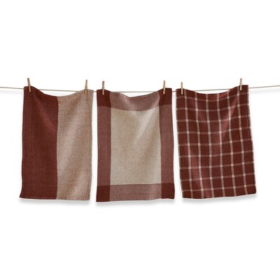 Tag Mae Waffle Weave Dishtowel Set in Brick - 26" x 18" Kitchen Towels, Everyday Use, Machine Wash & Dry