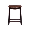 Claridge Leather Saddle Counter Height Barstool - Linon - 3 of 4