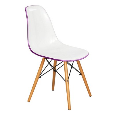 LeisureMod Cresco Mid-Century Modern Acrylic Dining Chair with Wooden Dowel Eiffel Legs – Kitchen & Dining Room Chair