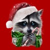 Men's Lost Gods Ugly Christmas Sweater Raccoon Candy Cane T-Shirt - 2 of 4
