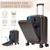 14"/20" 2 Pcs/Set ABS Spinner Wheel Luggage, Front Opening, Combination Lock, Cosmetic Case, Black -- Frevyn - 4 of 4