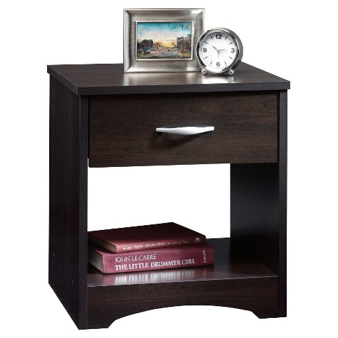 Beginnings Nightstand With Drawer Open Shelf Cinnamon Cherry