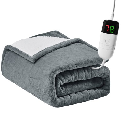 Inhand Heated Blanket Electric Heating Blanket Auto-Off 10 Heat Level Over-Heat Protection Flannel ETL Certified